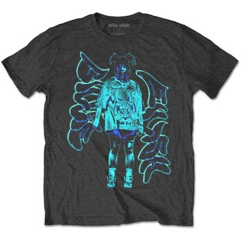 T-Shirt Billie Eilish Neon Graffiti Logo Charcoal Grey 2XL T-Shirt - 1