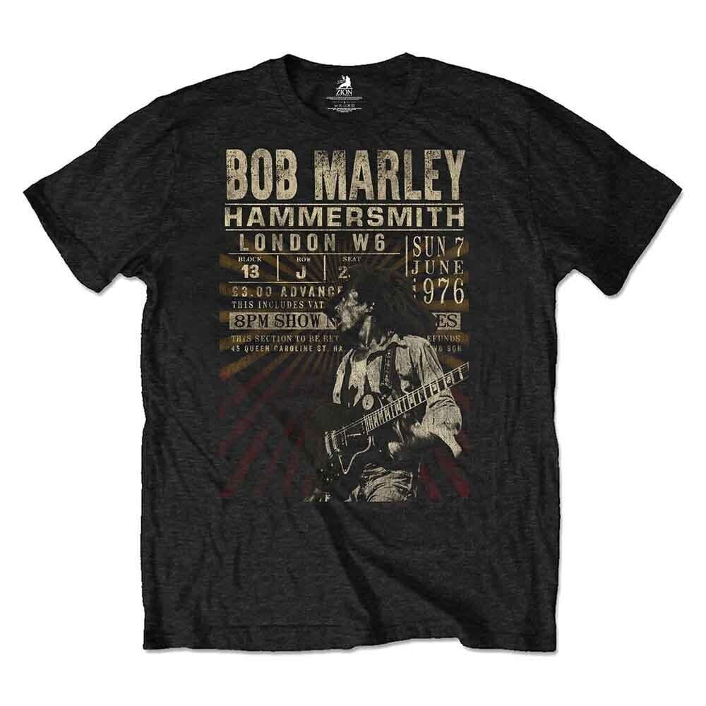 Skjorte Bob Marley Hammersmith '76 Black XL Skjorte