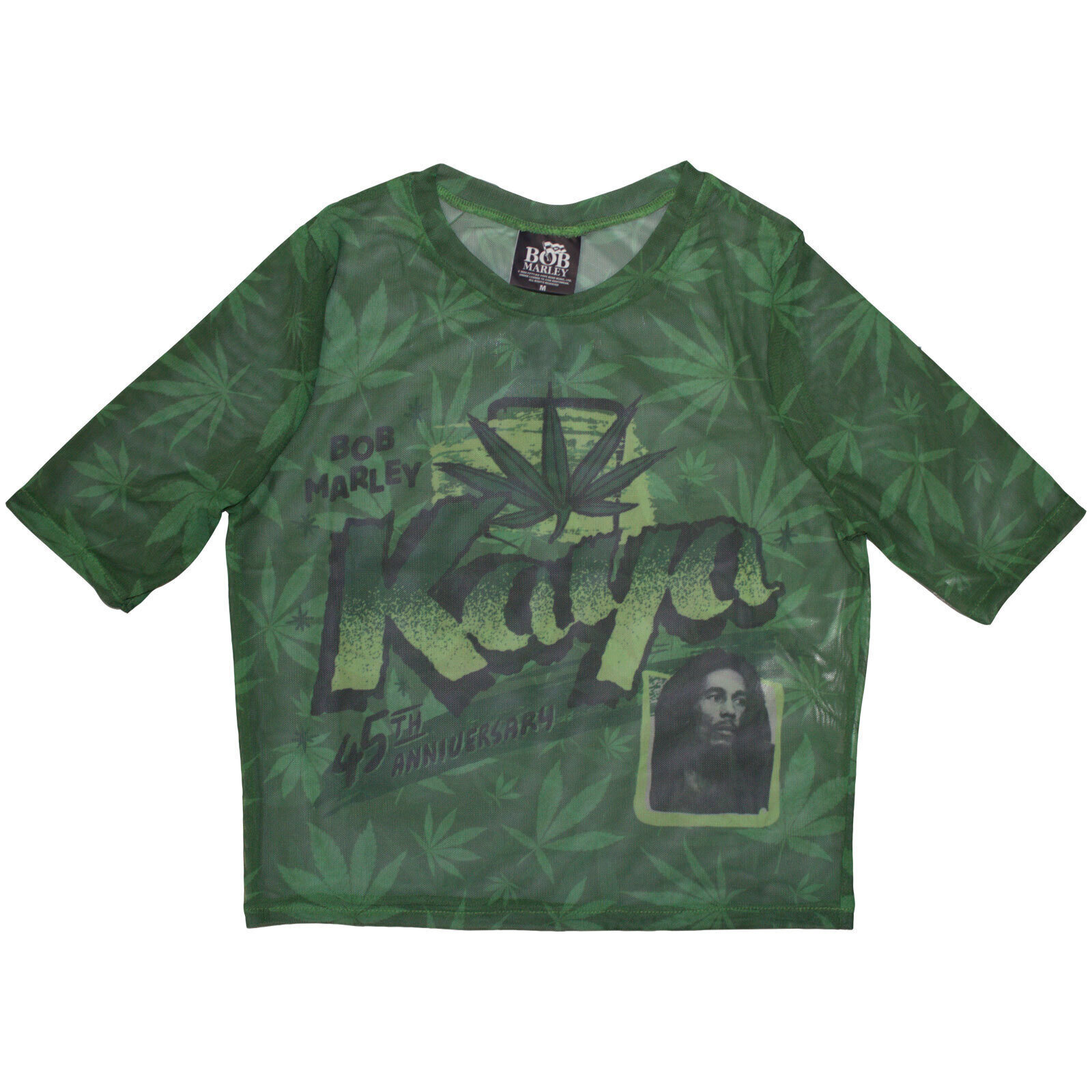 Camiseta de manga corta Bob Marley Kaya (Mesh) Verde XL De mujer Camiseta de manga corta