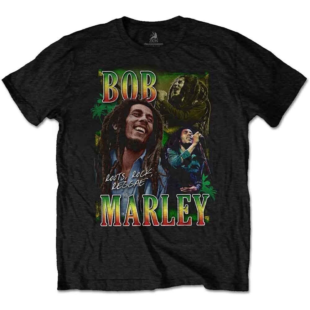 Skjorte Bob Marley Roots, Rock, Reggae Homage Black 3XL Skjorte