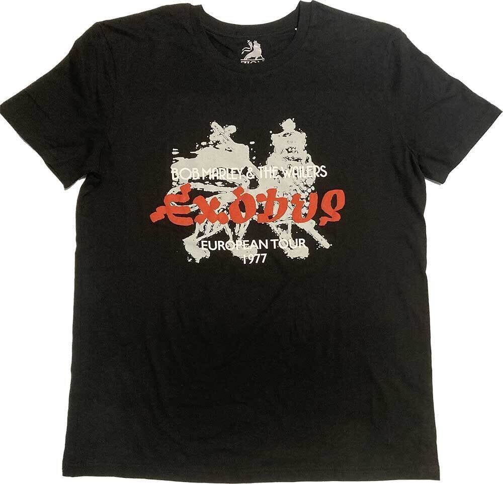T-shirt Bob Marley Exodus European Tour '77 (Hi-Build) Black M T-shirt