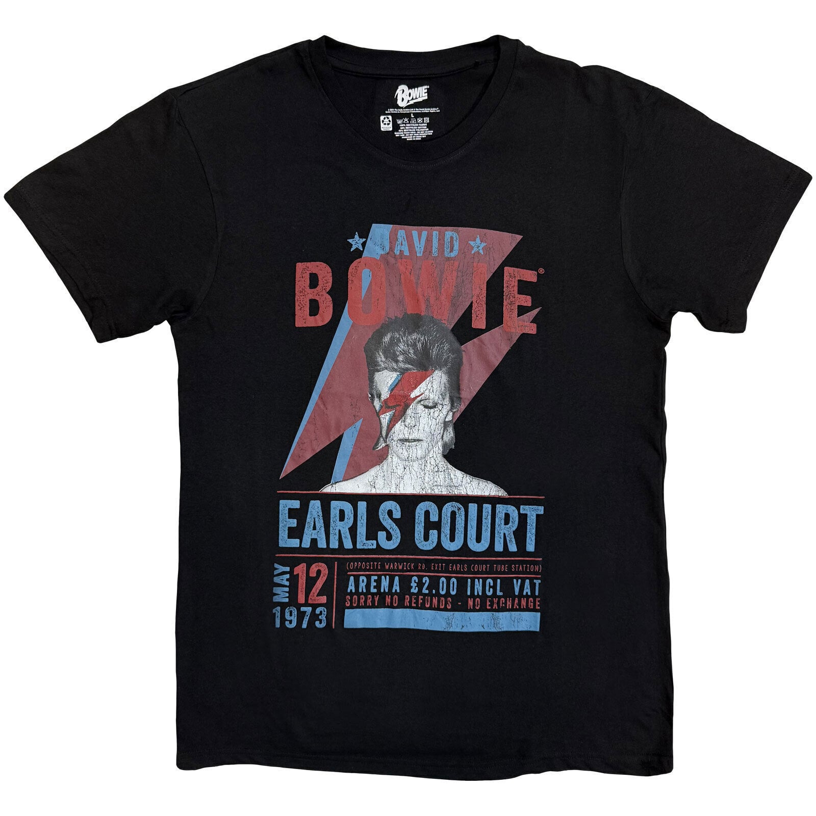 Skjorte David Bowie Earls Court '73 Black XL Skjorte