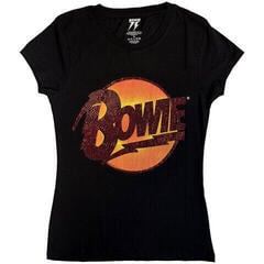 T-Shirt David Bowie Diamond Dogs Logo (Embellished) Black 2XL Ladies T-Shirt