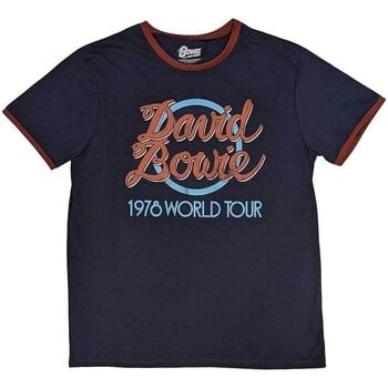 T-shirt David Bowie 1978 World Tour (Ringer) Navy Blue M T-shirt - 1