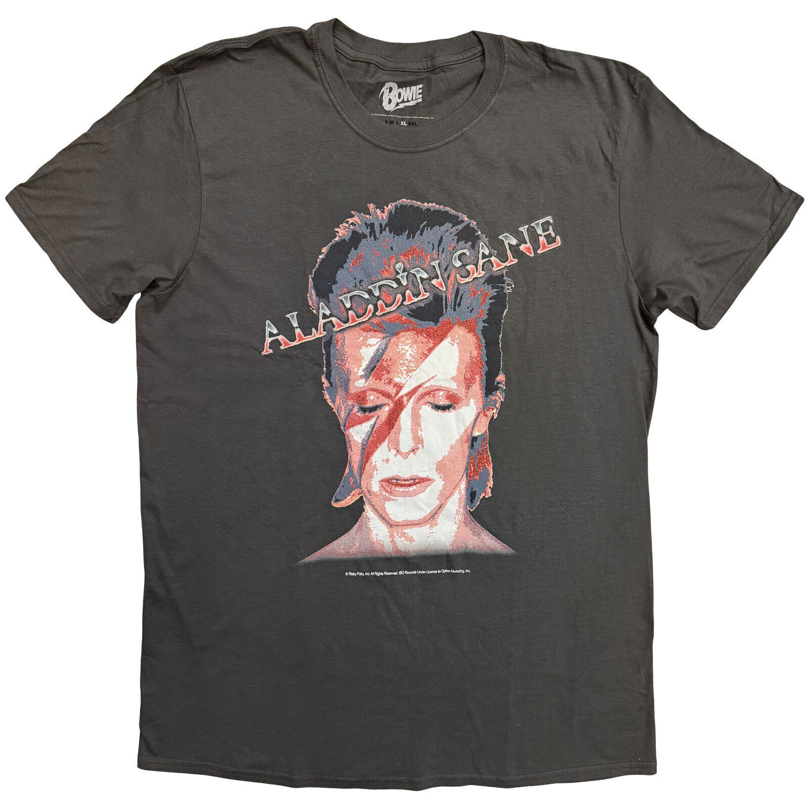 T-shirt David Bowie Aladdin Sane Charcoal Grey XL T-shirt