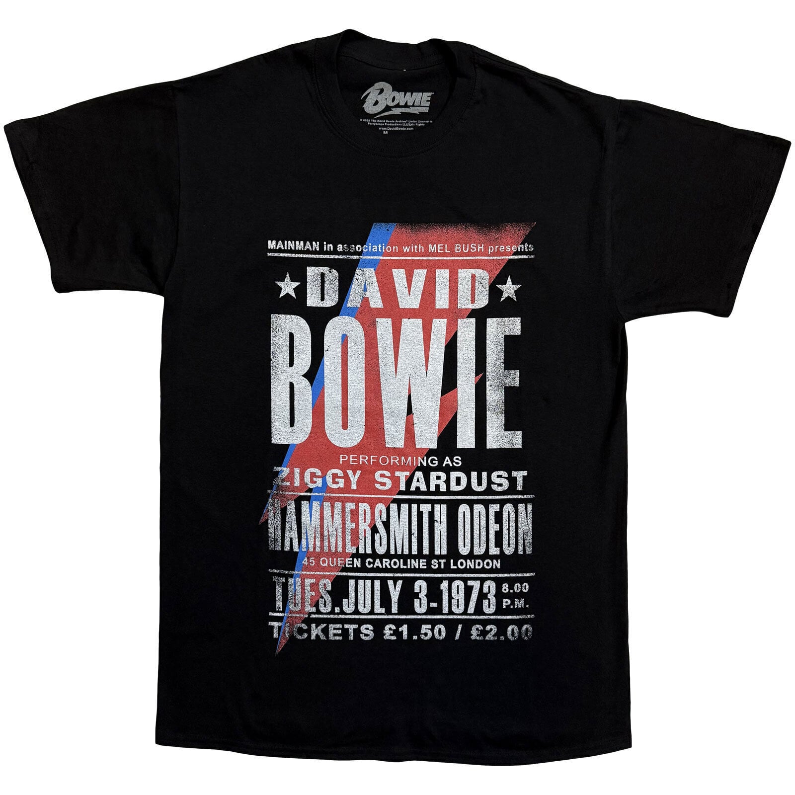 T-shirt David Bowie Hammersmith Odeon Black 2XL T-shirt