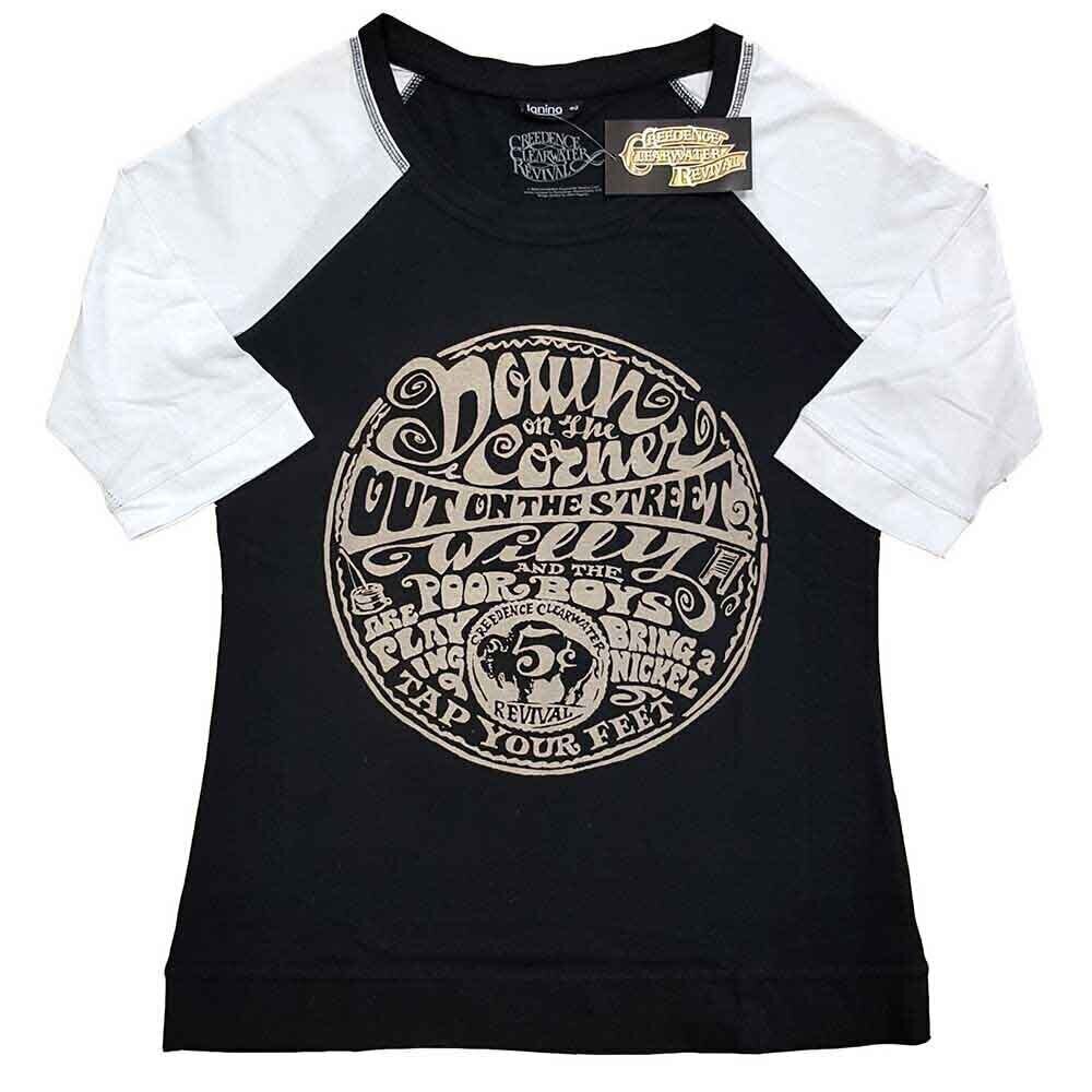 Tricou Creedence Clearwater Revival Down On The Corner Black & White S Damă Tricou