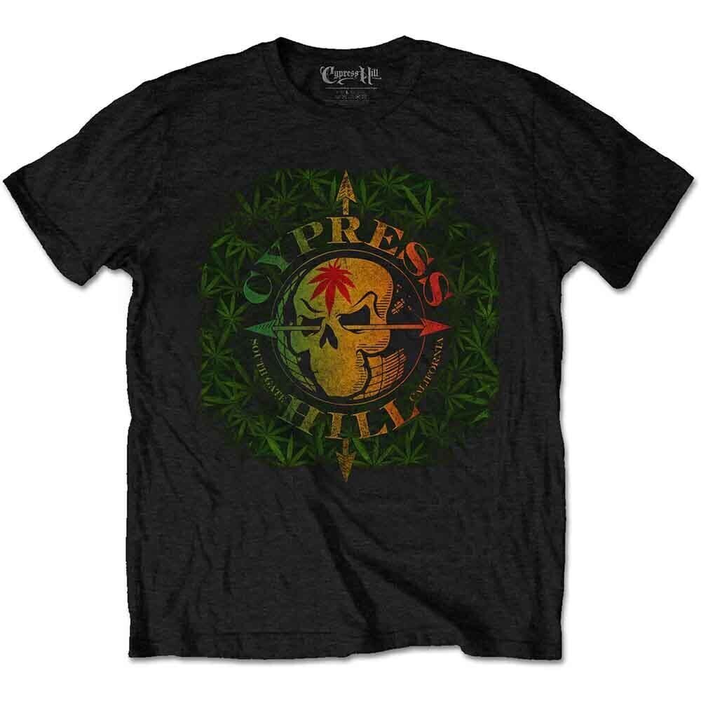 Skjorte Cypress Hill South Gate Logo & Leaves Black XL Skjorte