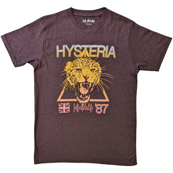 T-Shirt Def Leppard Hysteria World Tour (Back Print) Brown L T-Shirt - 1