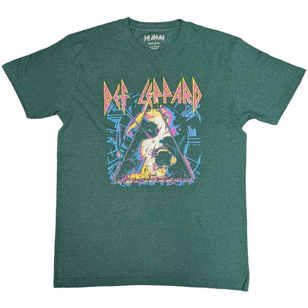 T-shirt Def Leppard Hysteria Album Art Green XL T-shirt