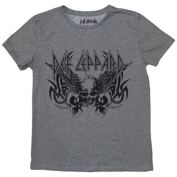 T-Shirt Def Leppard Tribal Skull Grey L Ladies T-Shirt - 1