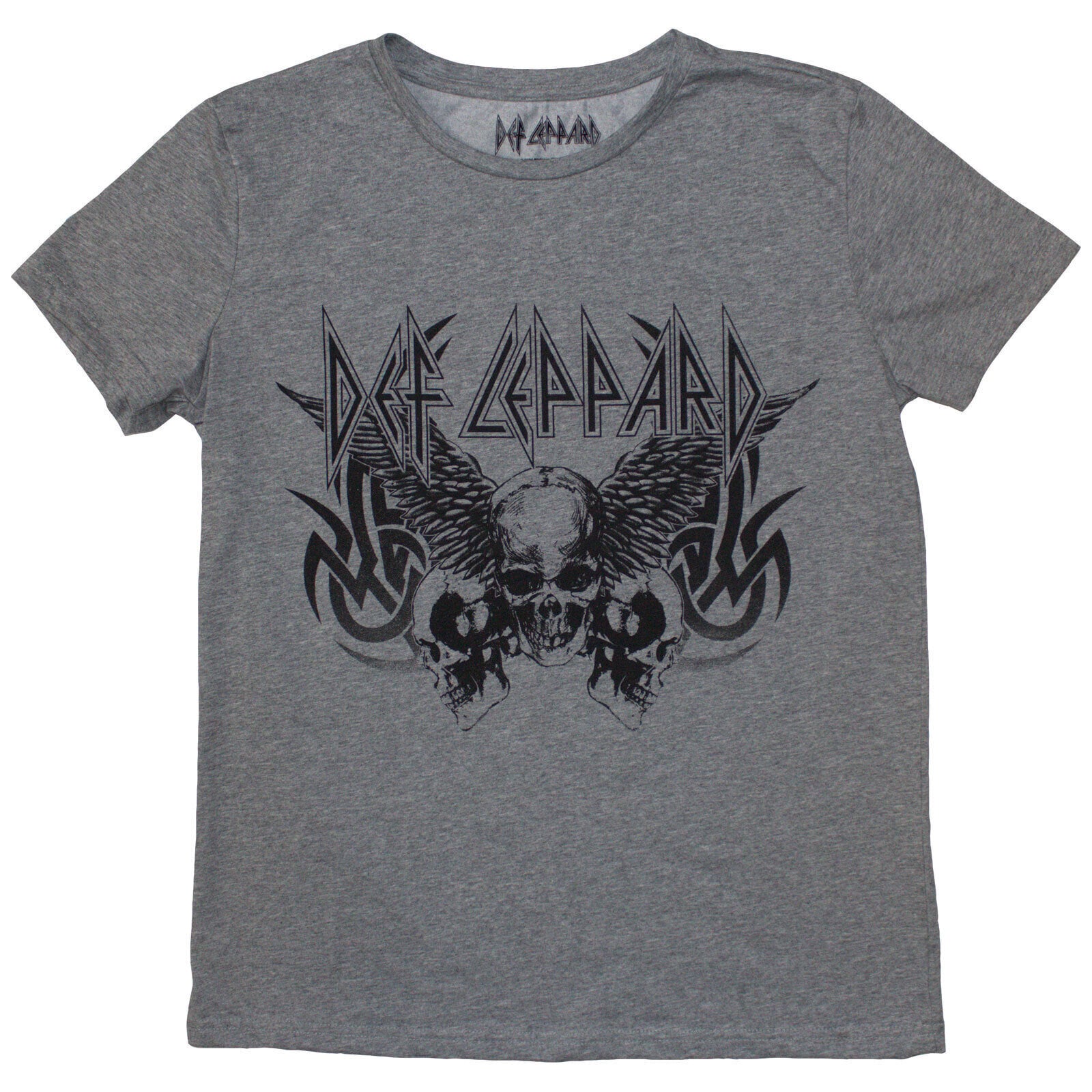 T-Shirt Def Leppard Tribal Skull Grey 2XL Ladies T-Shirt