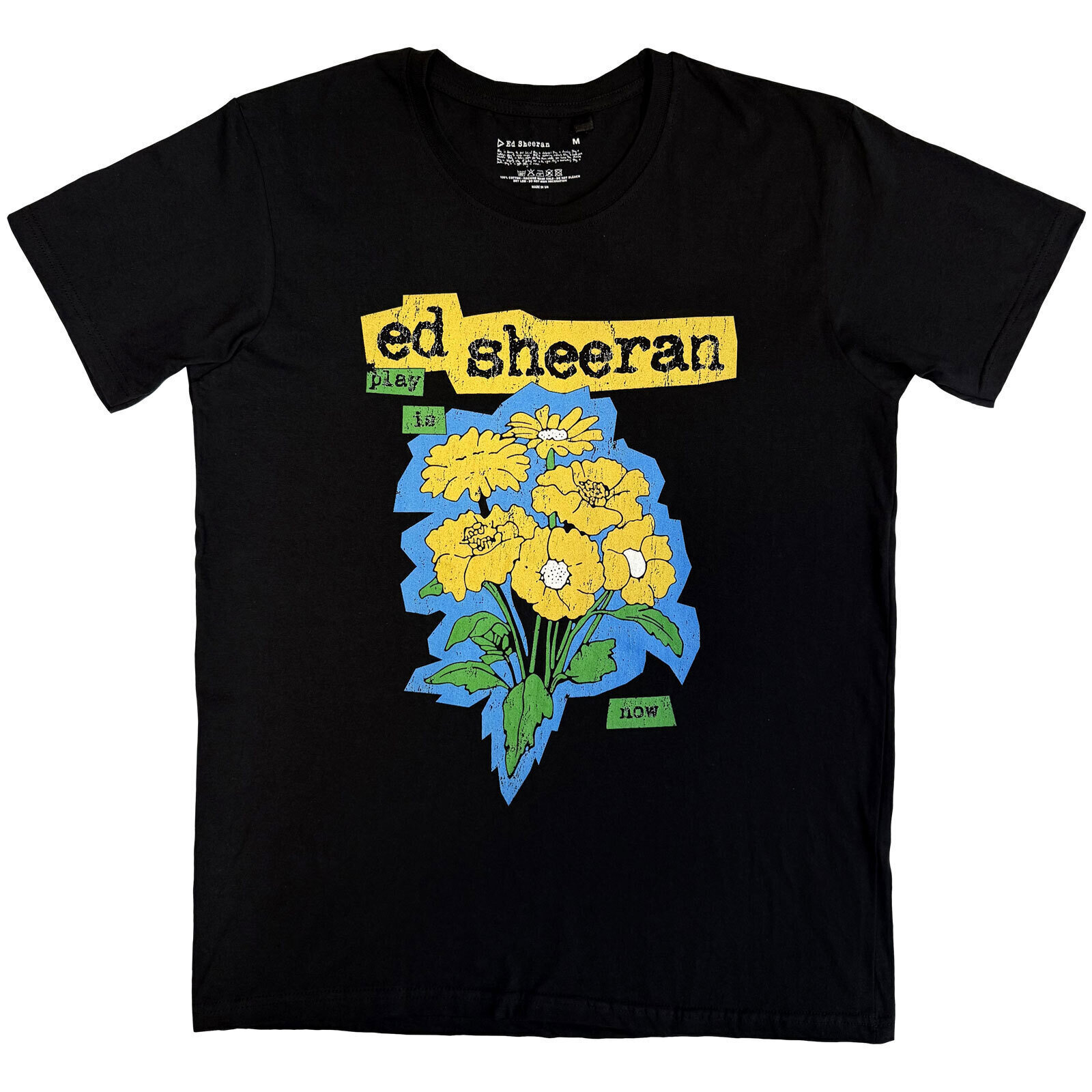T-Shirt Ed Sheeran Play Flowers Black M T-Shirt