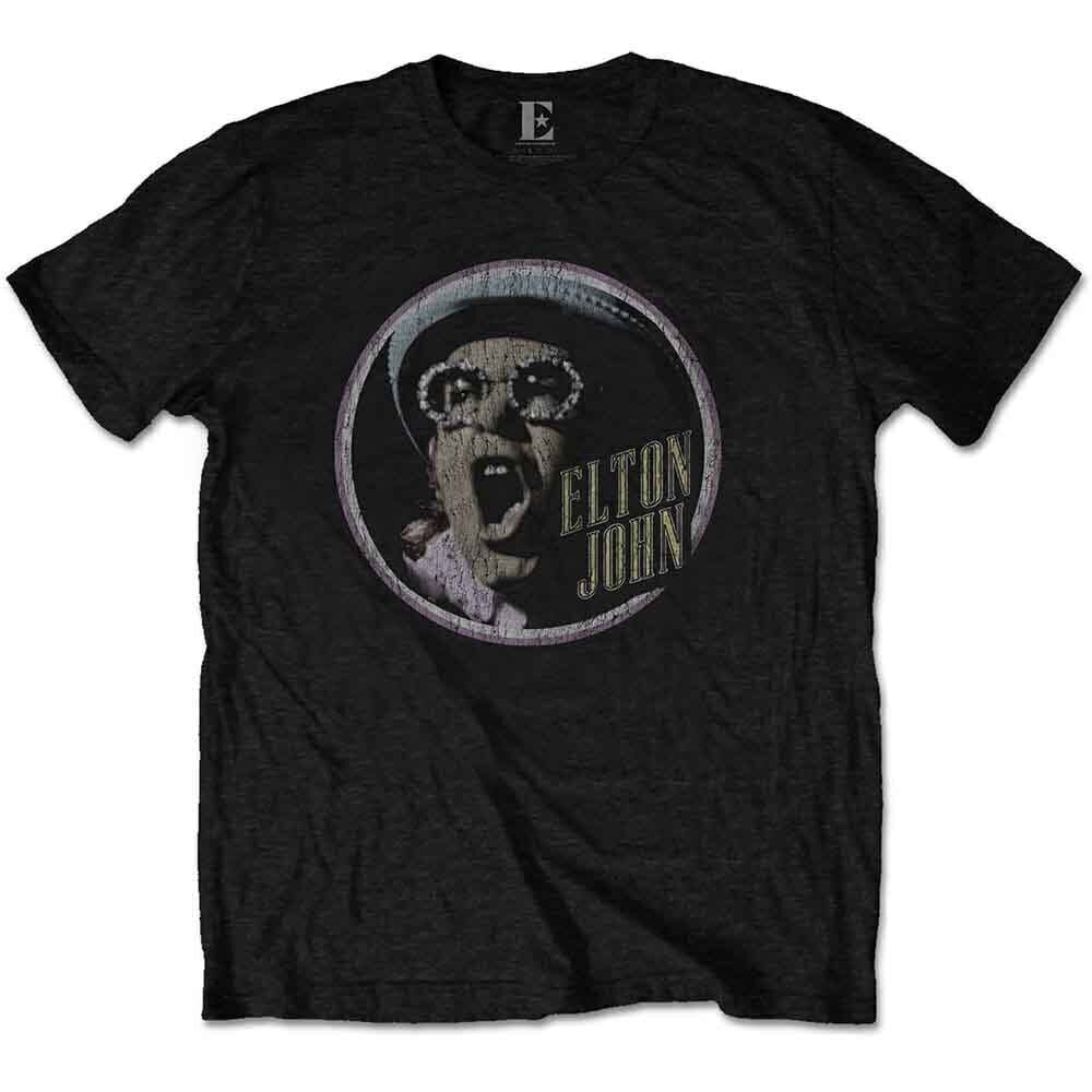 T-Shirt Elton John Circle Black XL T-Shirt
