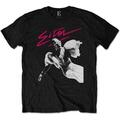 Elton John Pink Brush (Back Print) Black L Camiseta de manga corta