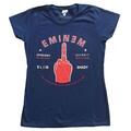 Eminem Detroit Finger Navy Blue S Ladies T-Shirt