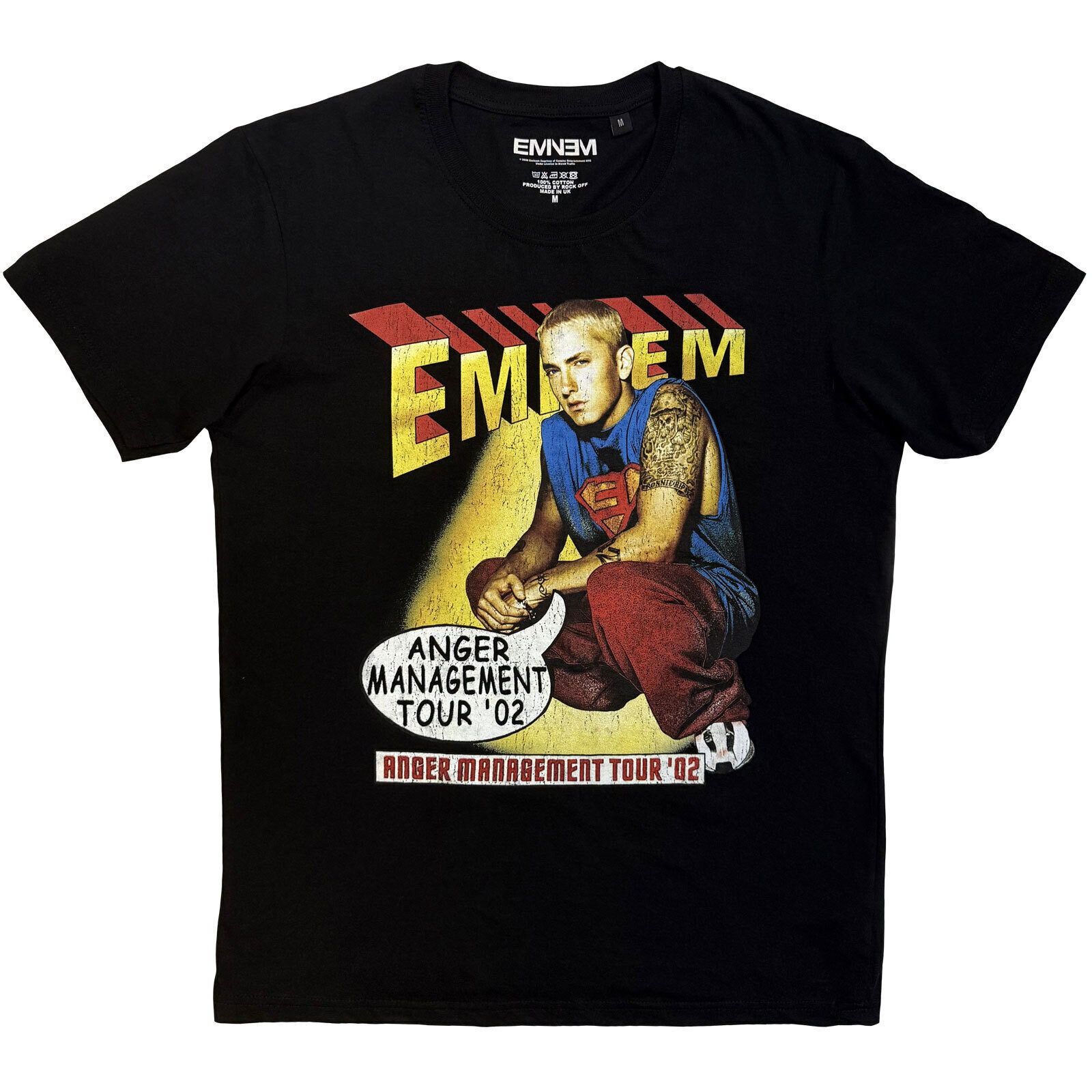 T-Shirt Eminem Anger Comic Black 2XL T-Shirt