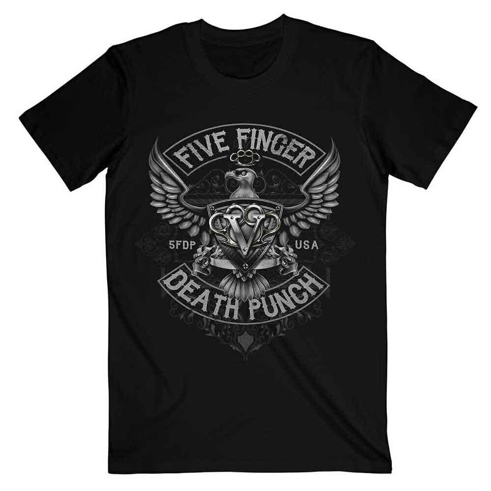 T-shirt Five Finger Death Punch Howe Eagle Crest Black XL T-shirt
