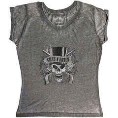 T-Shirt Guns N' Roses Faded Skull (Burnout) Charcoal Grey 2XL Ladies T-Shirt