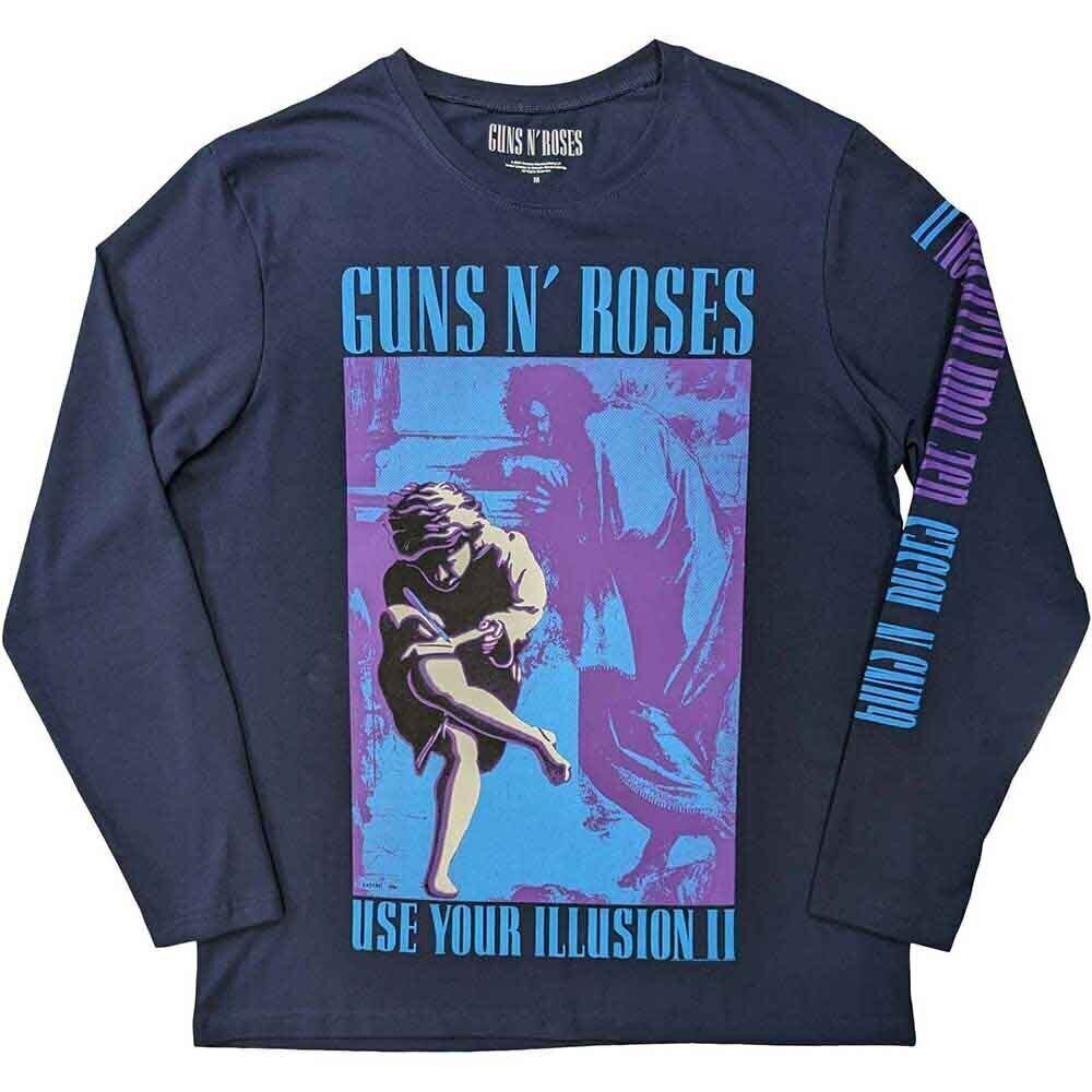 T-Shirt Guns N' Roses Get In The Ring Tour '91-'92 (Back & Sleeve Print) Navy Blue XL T-Shirt
