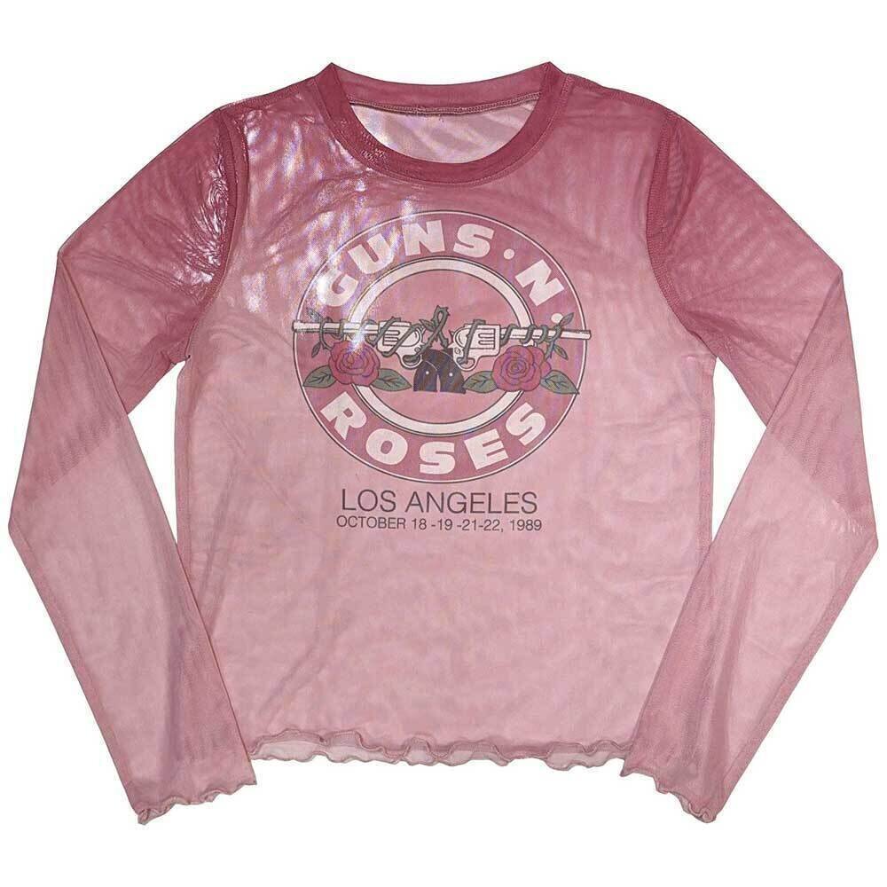 Maglietta Guns N' Roses Bullet Seal (Mesh) Pink S Donna Maglietta