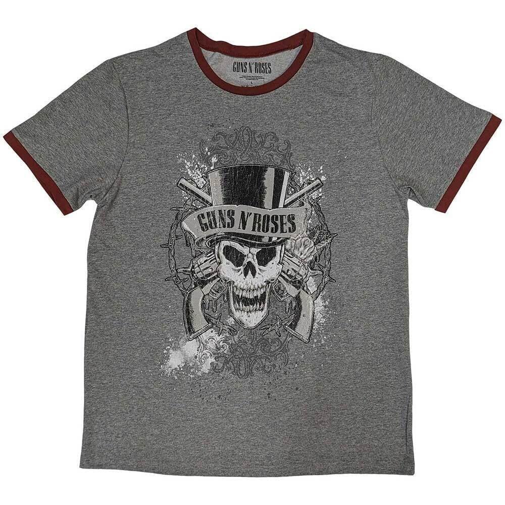 T-Shirt Guns N' Roses Faded Skull (Ringer) Grey L T-Shirt