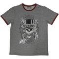 Guns N' Roses Faded Skull (Ringer) Grey L T-Shirt
