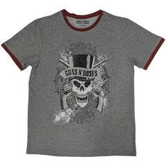 T-shirt Guns N' Roses Faded Skull (Ringer) Grey 2XL T-shirt