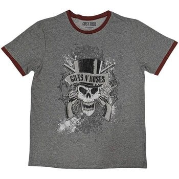 T-shirt Guns N' Roses Faded Skull (Ringer) Grey 2XL T-shirt - 1
