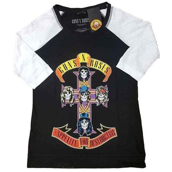 T-shirt Guns N' Roses Appetite for Destruction Black & White L Feminino T-shirt - 1