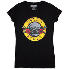 T-Shirt Guns N' Roses Classic Bullet Logo (Skinny Fit) Black L Ladies T-Shirt