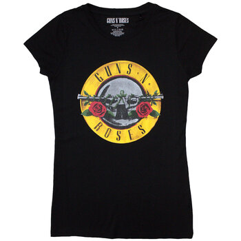 T-Shirt Guns N' Roses Classic Bullet Logo (Skinny Fit) Black L Ladies T-Shirt - 1