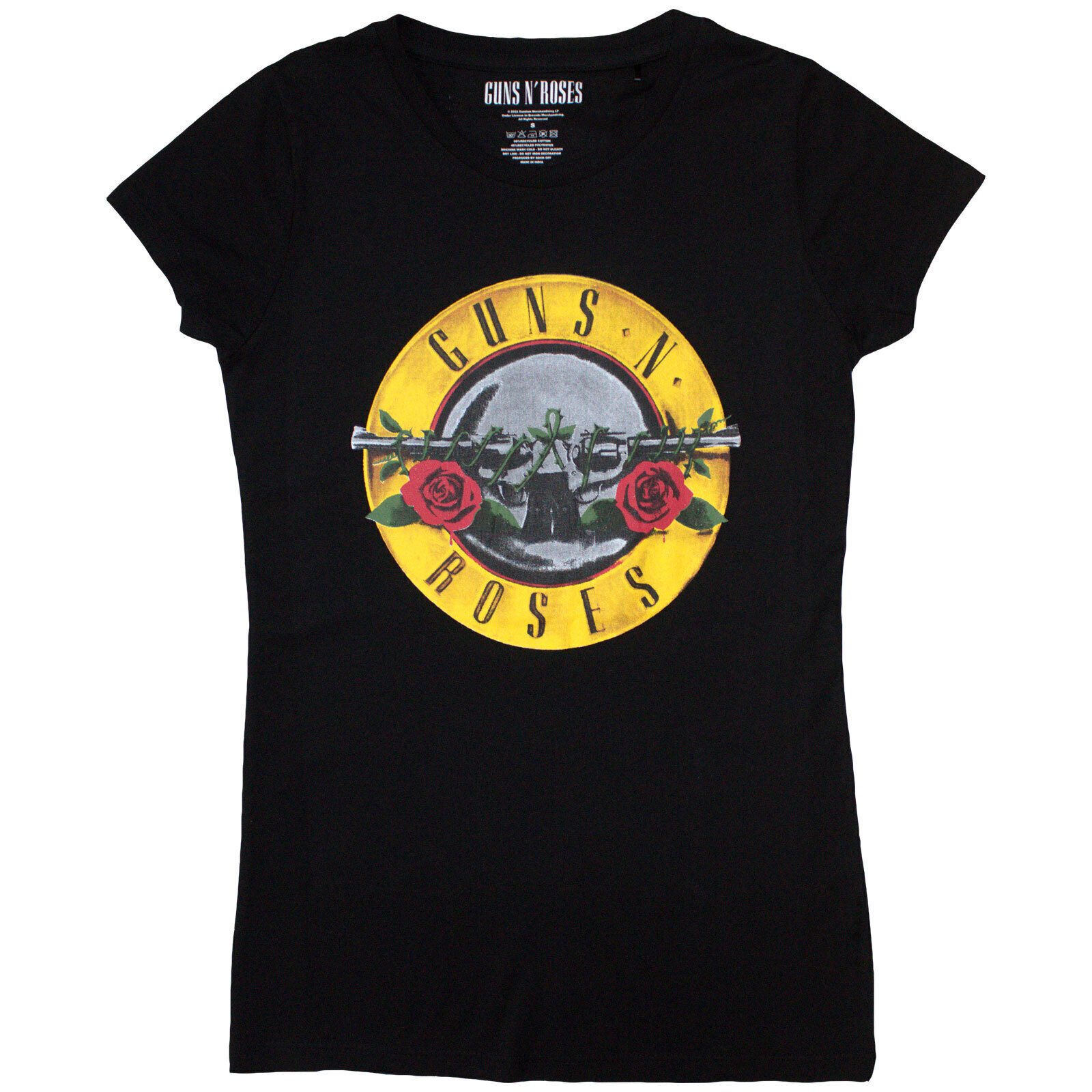 Koszulka Guns N' Roses Classic Bullet Logo (Skinny Fit) Black 4XL Damskie Koszulka
