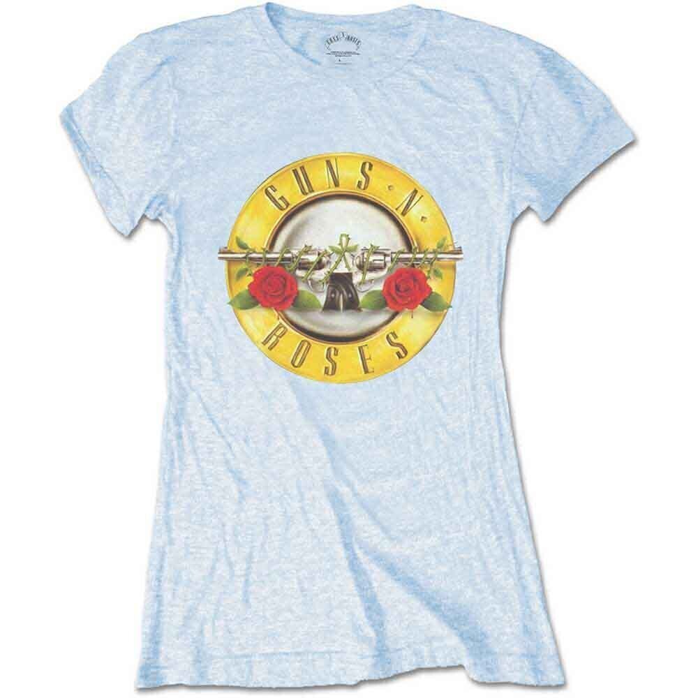 T-shirt Guns N' Roses Classic Bullet Logo (Skinny Fit) Powder Blue S Feminino T-shirt