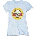Guns N' Roses Classic Bullet Logo (Skinny Fit) Powder Blue M Ladies T-Shirt