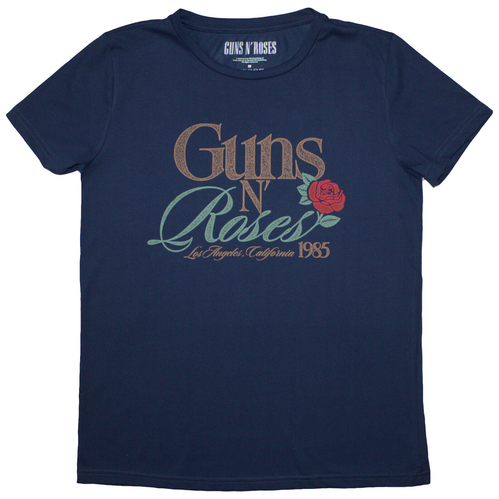 T-shirt Guns N' Roses California 1985 Denim Blue XL Feminino T-shirt