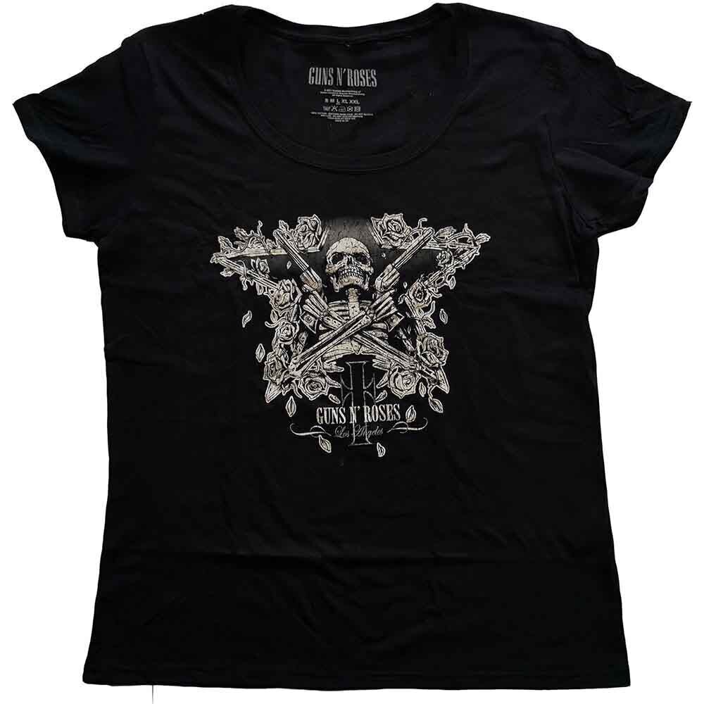 T-shirt Guns N' Roses Skeleton Guns Black XL Feminino T-shirt