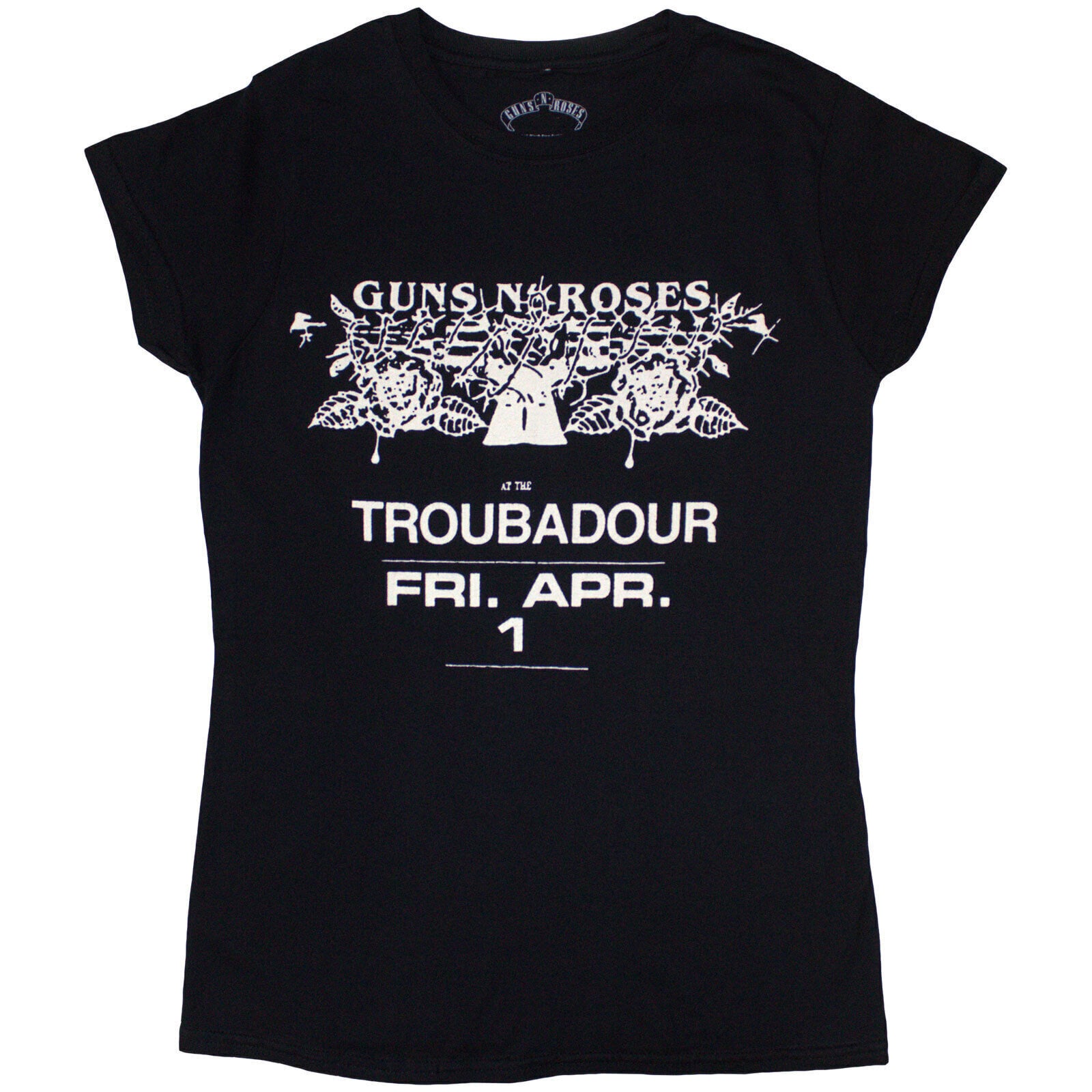 T-Shirt Guns N' Roses Troubadour Flyer Black M Ladies T-Shirt