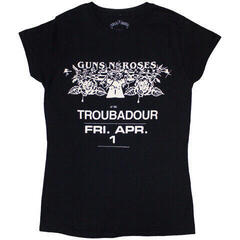 T-Shirt Guns N' Roses Troubadour Flyer Black M Ladies T-Shirt