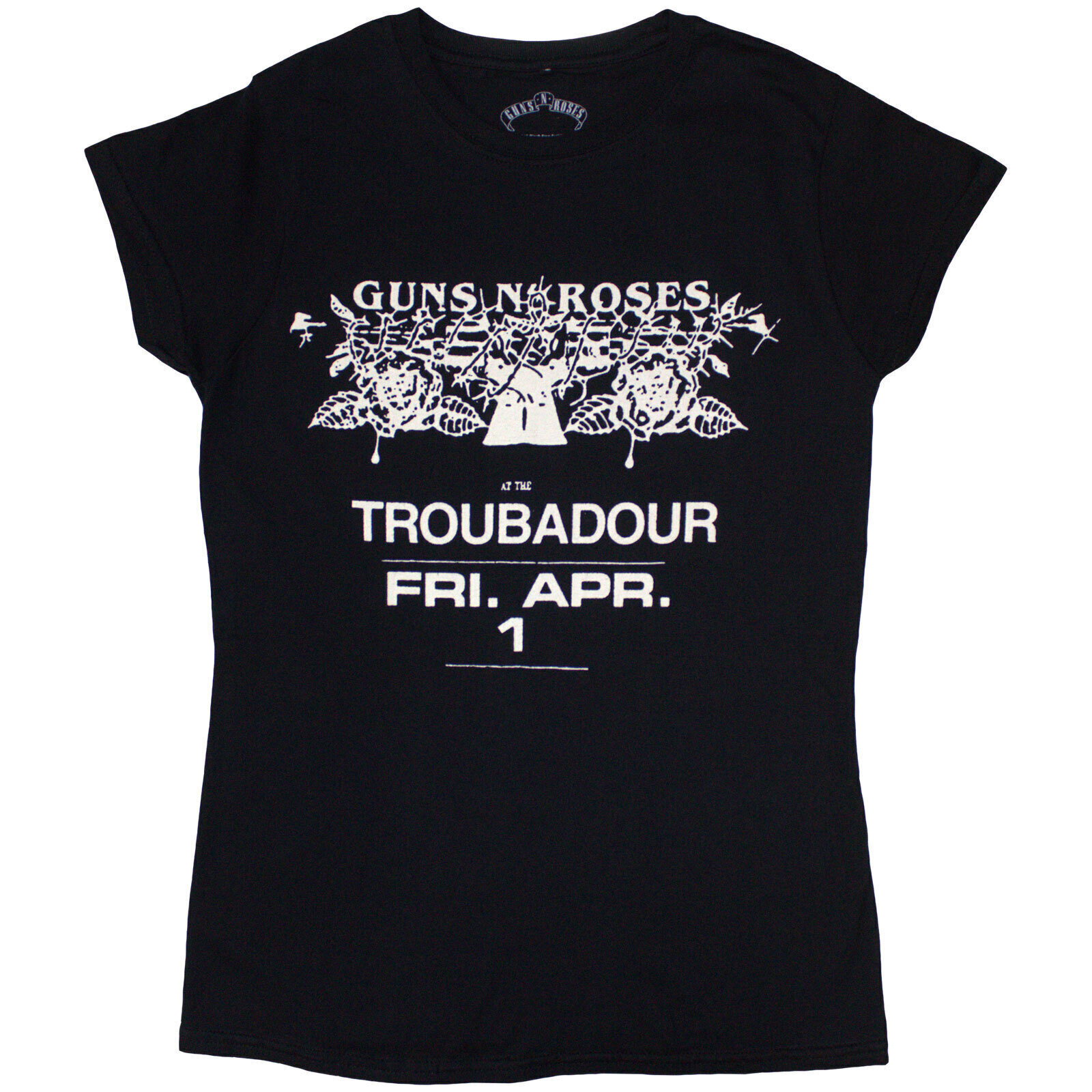 T-shirt Guns N' Roses Troubadour Flyer Black 2XL Feminino T-shirt