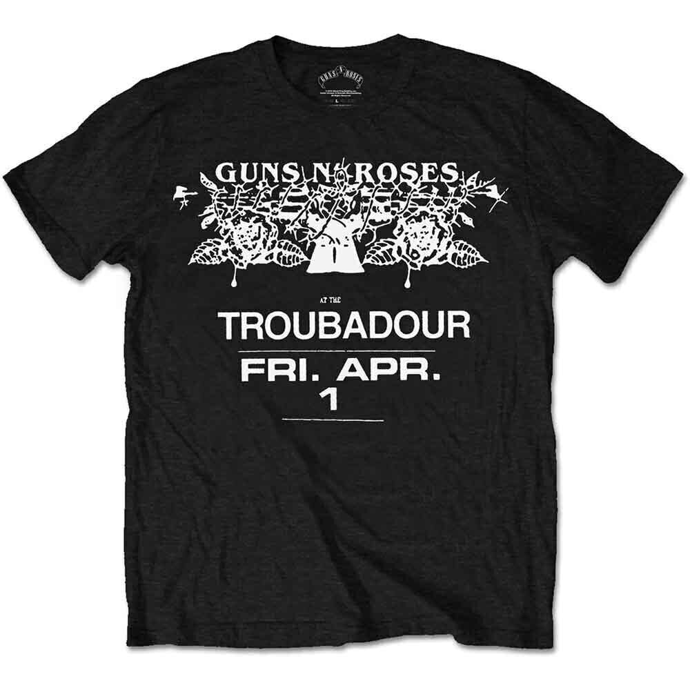 T-Shirt Guns N' Roses Troubadour Flyer Black L T-Shirt