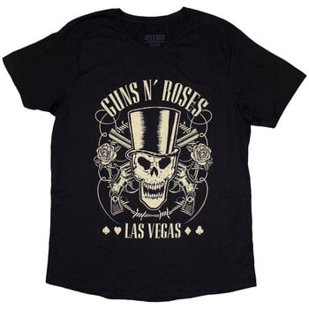 T-shirt Guns N' Roses Top Hat, Skull & Pistols Las Vegas Black M Feminino T-shirt - 1