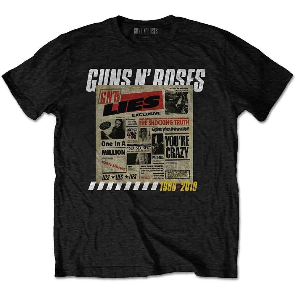 Tricou Guns N' Roses Lies Track List (Back Print) Black XL Tricou