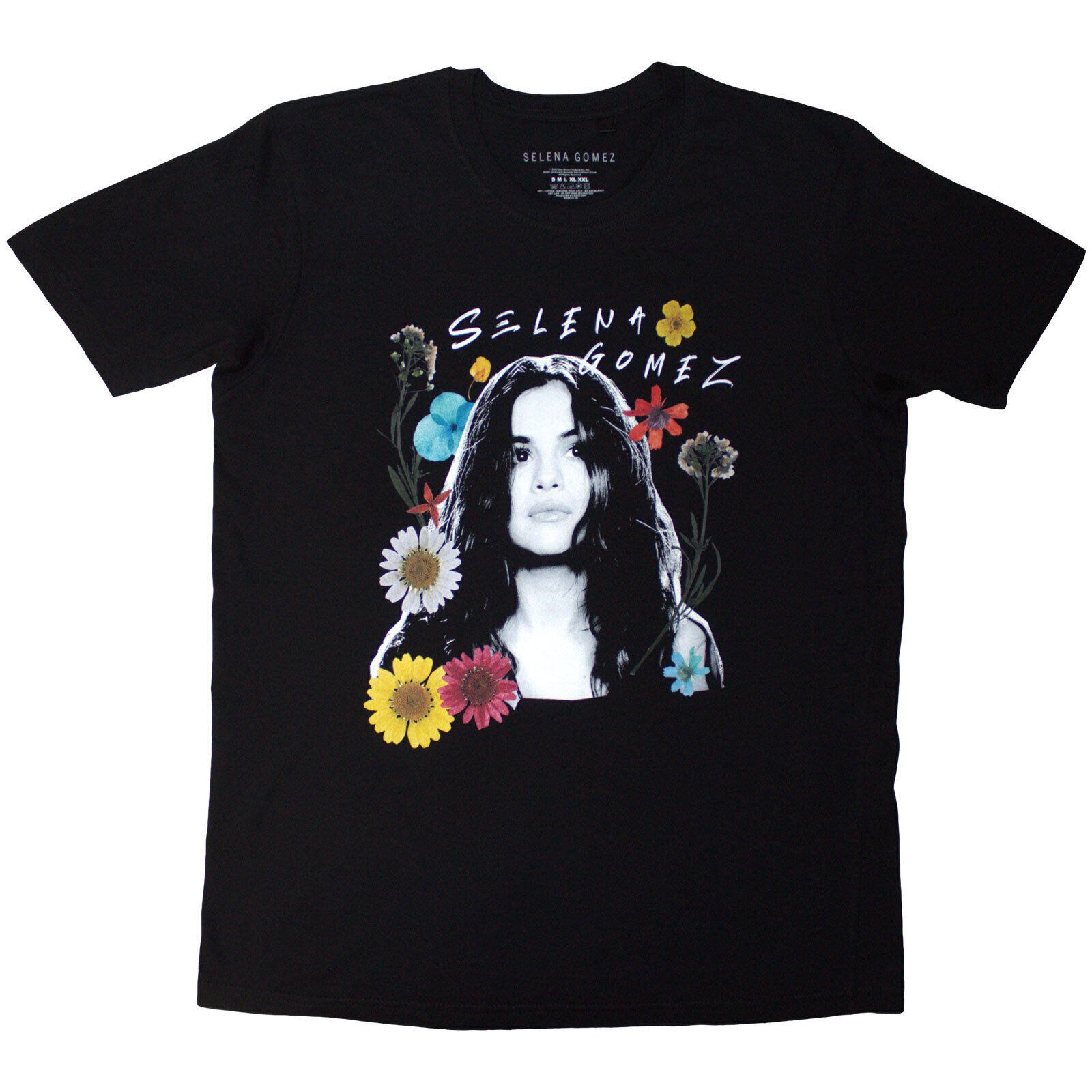Skjorte Selena Gomez Floral Collage Black 2XL Skjorte