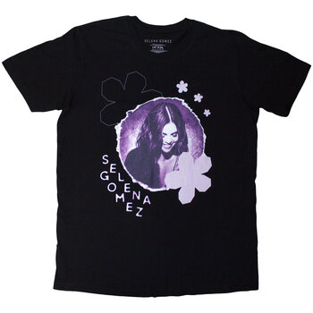 T-shirt Selena Gomez Purple Floral Black XL T-shirt - 1