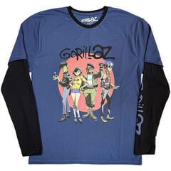 Marškinėliai Gorillaz Group Circle Rise (Sleeve Print)