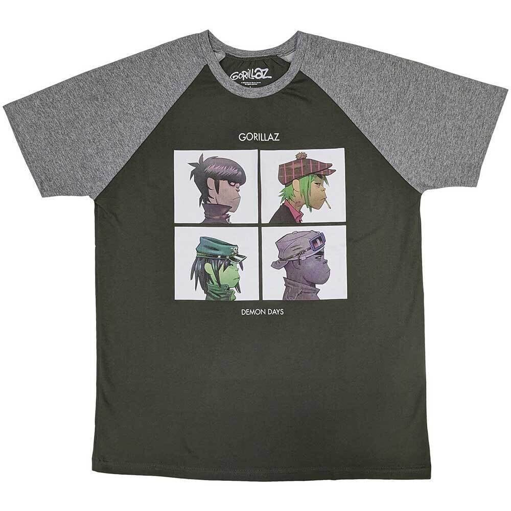 Košulja Gorillaz Demon Days (Raglan) Khaki Green & Grey S Košulja
