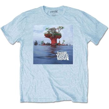 T-shirt Gorillaz Plastic Beach Light Blue L T-shirt - 1