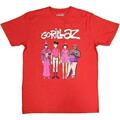 Gorillaz Cracker Island Standing Group Red XL T-Shirt