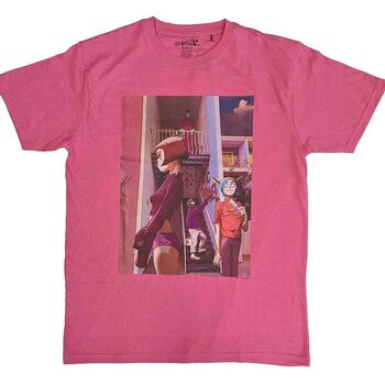 Tricou Gorillaz The Static Channel (Back Print) Pink 2XL Tricou - 1